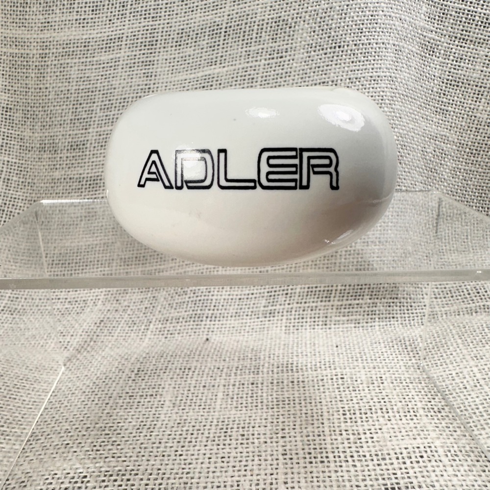 Vintage ADLER Ceramic Ashtray White Advertising Trinket‎ Dish Tobacciana MCM